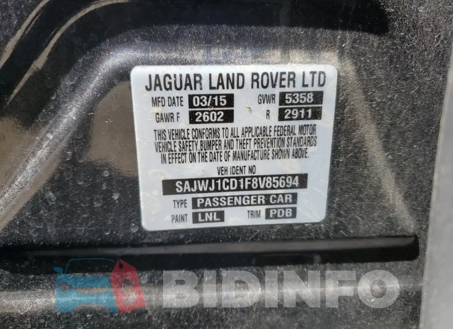 SAJWJ1CD1F8V85694 Photo# 13