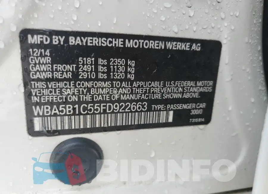WBA5B1C55FD922663 Photo# 12