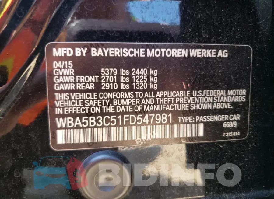 WBA5B3C51FD547981 Photo# 12