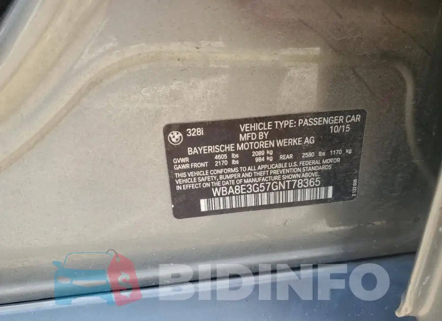 WBA8E3G57GNT78365 Photo# 12