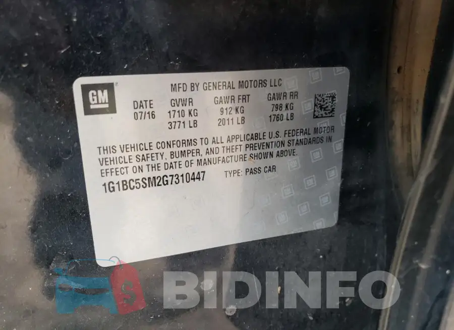 1G1BC5SM2G7310447 Photo# 12