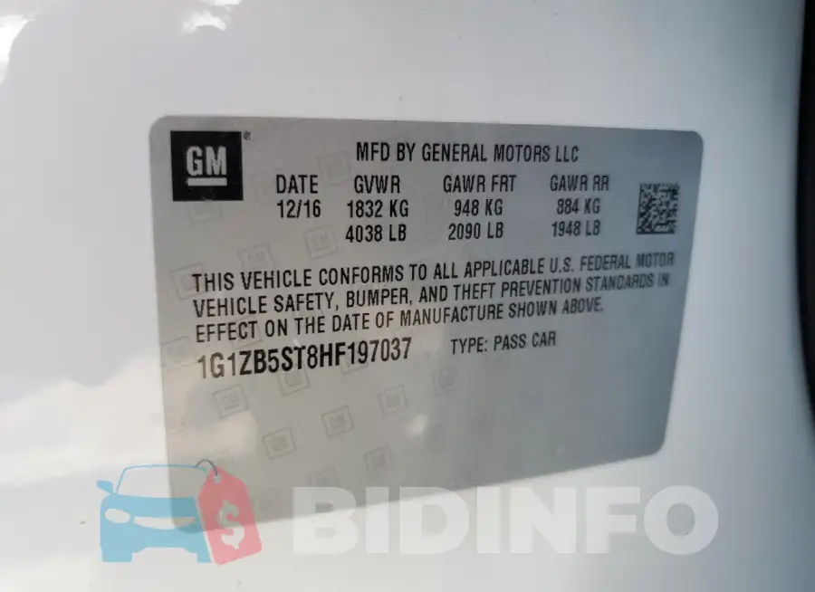 1G1ZB5ST8HF197037 Photo# 13