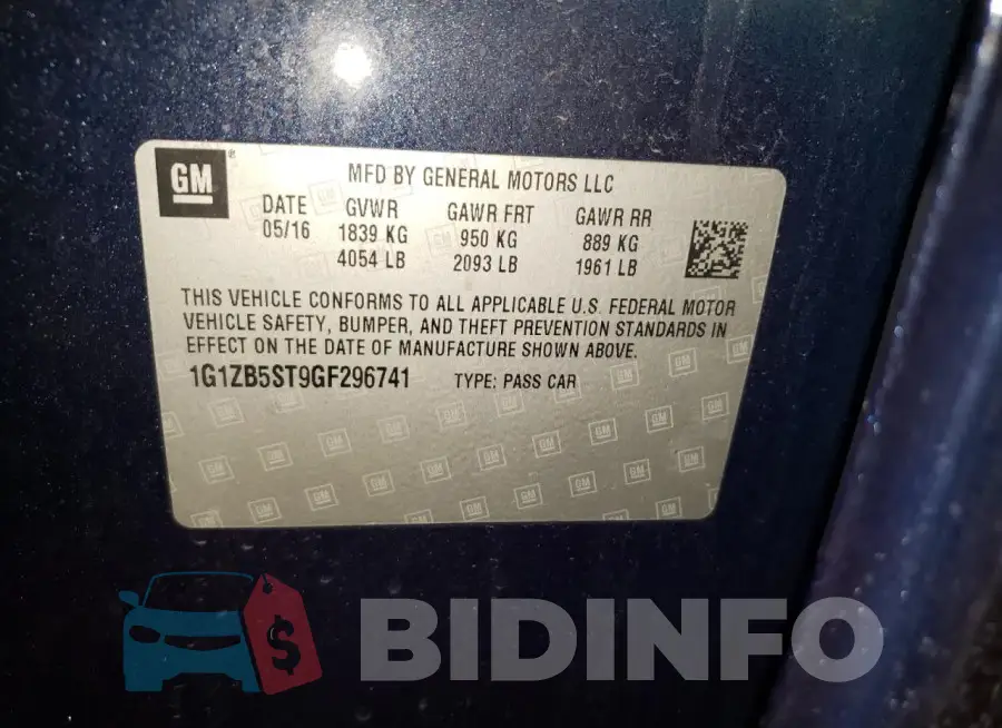 1G1ZB5ST9GF296741 Photo# 13