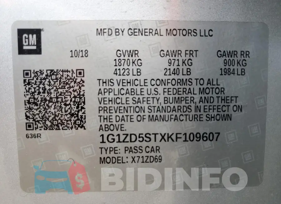 1G1ZD5STXKF109607 Photo# 12