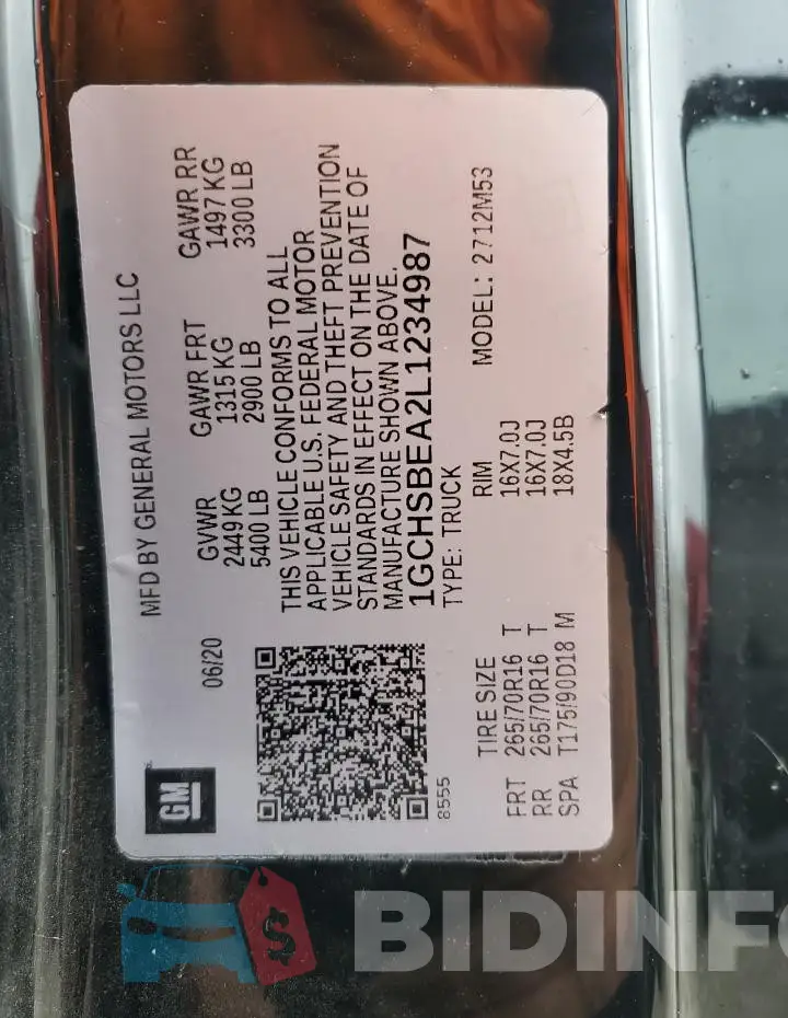 1GCHSBEA2L1234987 Photo# 12