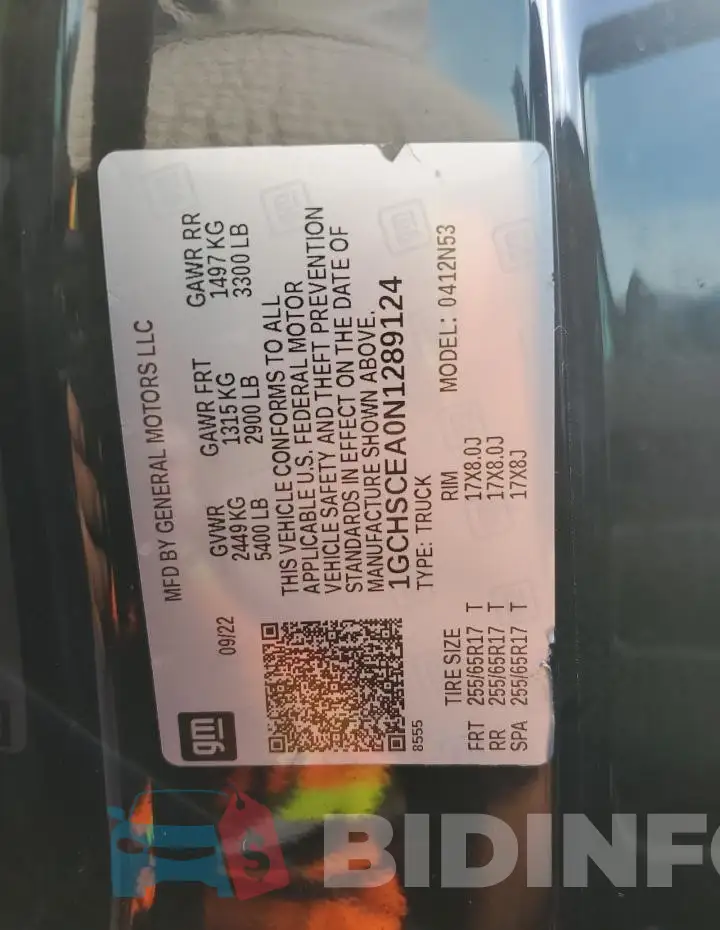 1GCHSCEA0N1289124 Photo# 13