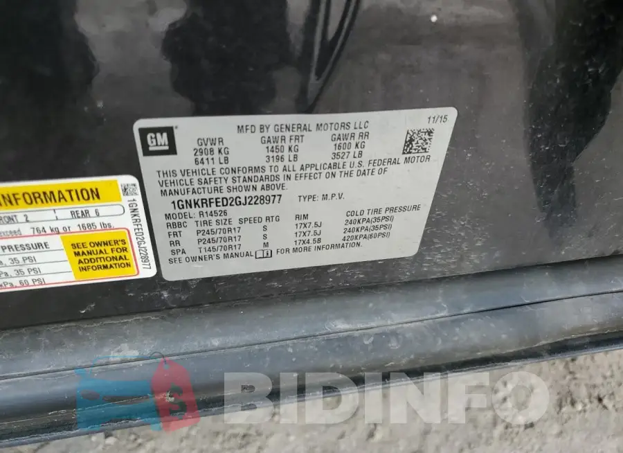 1GNKRFED2GJ228977 Photo# 12