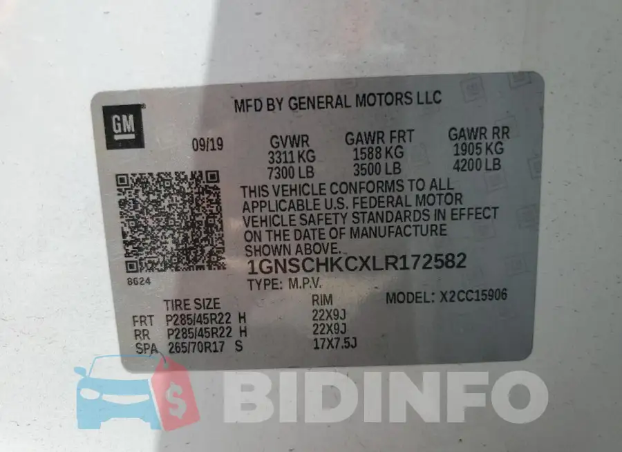 1GNSCHKCXLR172582 Photo# 14