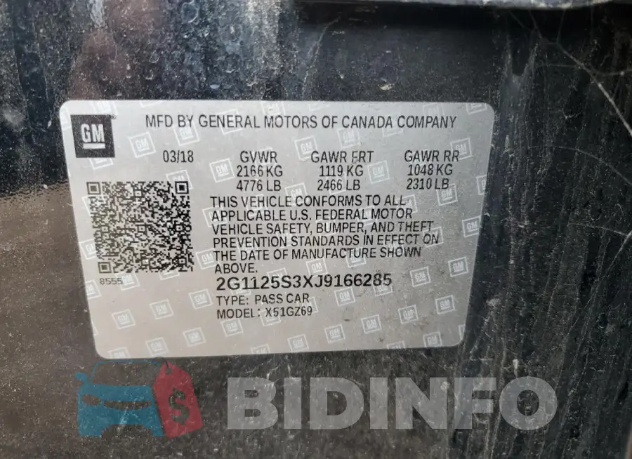 2G1125S3XJ9166285 Photo# 12