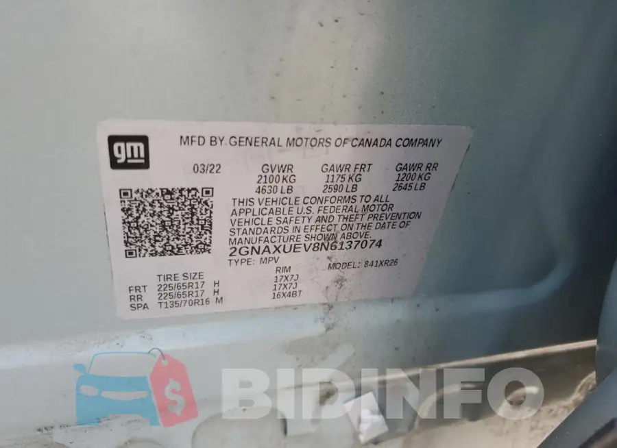 2GNAXUEV8N6137074 Photo# 13