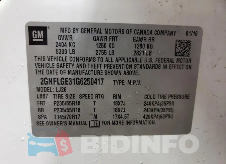 2GNFLGE31G6250417 Photo# 13