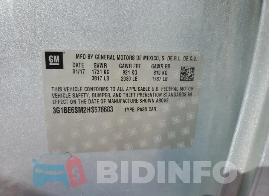 3G1BE6SM2HS576683 Photo# 12