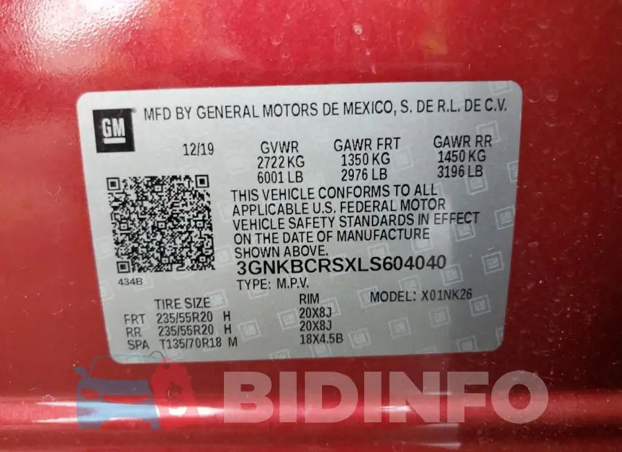 3GNKBCRSXLS604040 Photo# 13