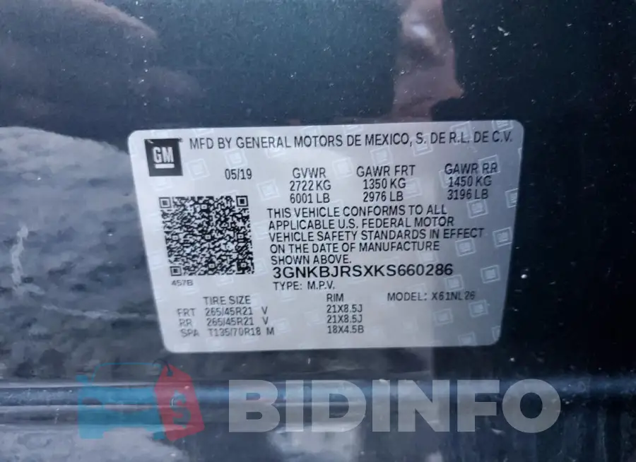 3GNKBJRSXKS660286 Photo# 13