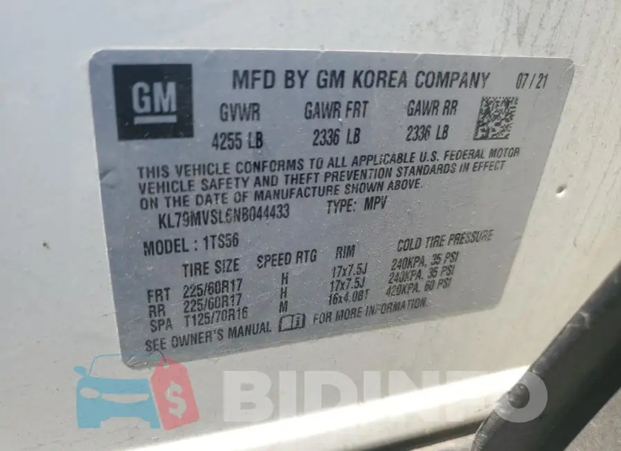 KL79MVSL6NB044433 Photo# 13