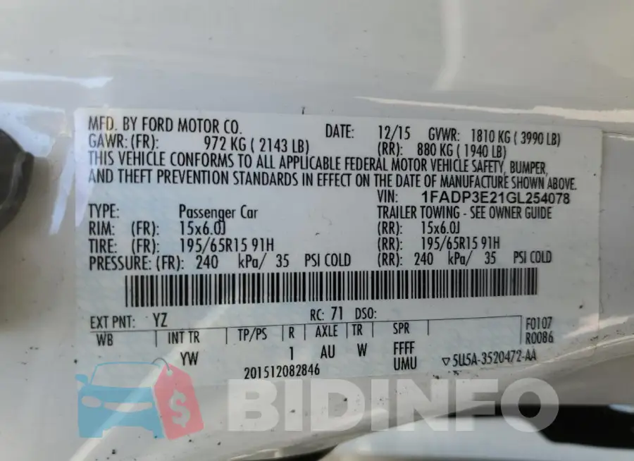1FADP3E21GL254078 Photo# 12