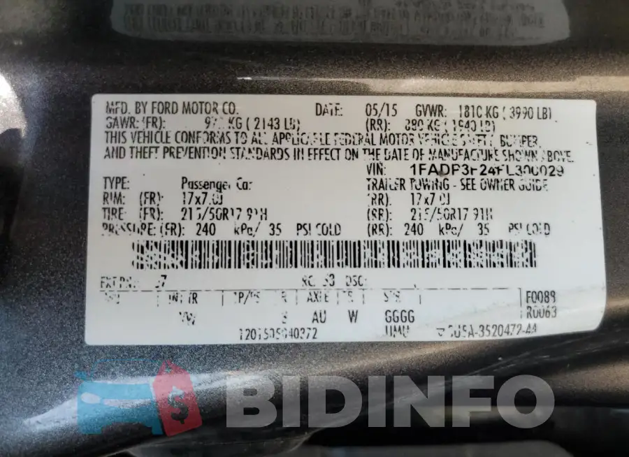 1FADP3F24FL300029 Photo# 12