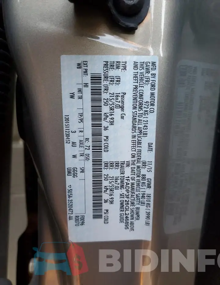 1FADP3F26GL246895 Photo# 13