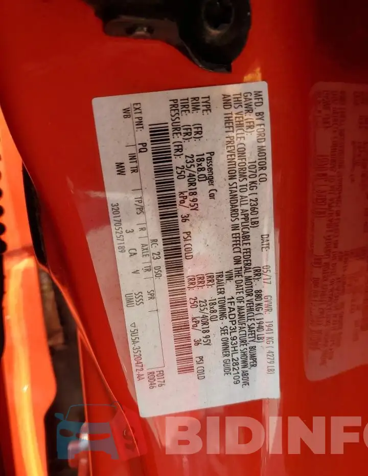 1FADP3L93HL282109 Photo# 12