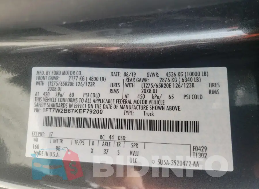 1FT7W2B67KEF79200 Photo# 10