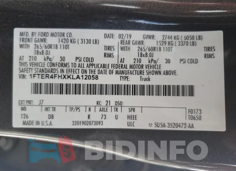 1FTER4FHXKLA12058 Photo# 12