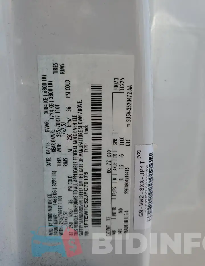 1FTEW1C52JFC79175 Photo# 12