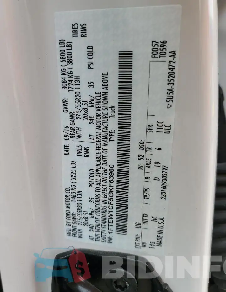1FTEW1CF5GKF63960 Photo# 12