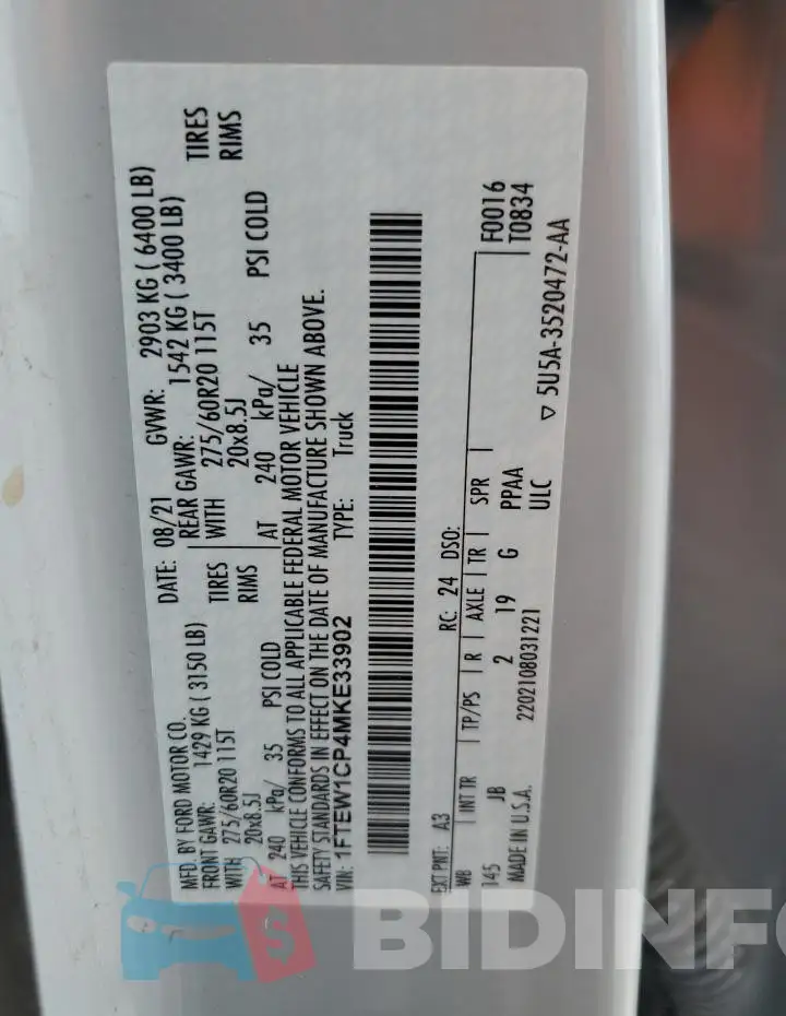 1FTEW1CP4MKE33902 Photo# 12