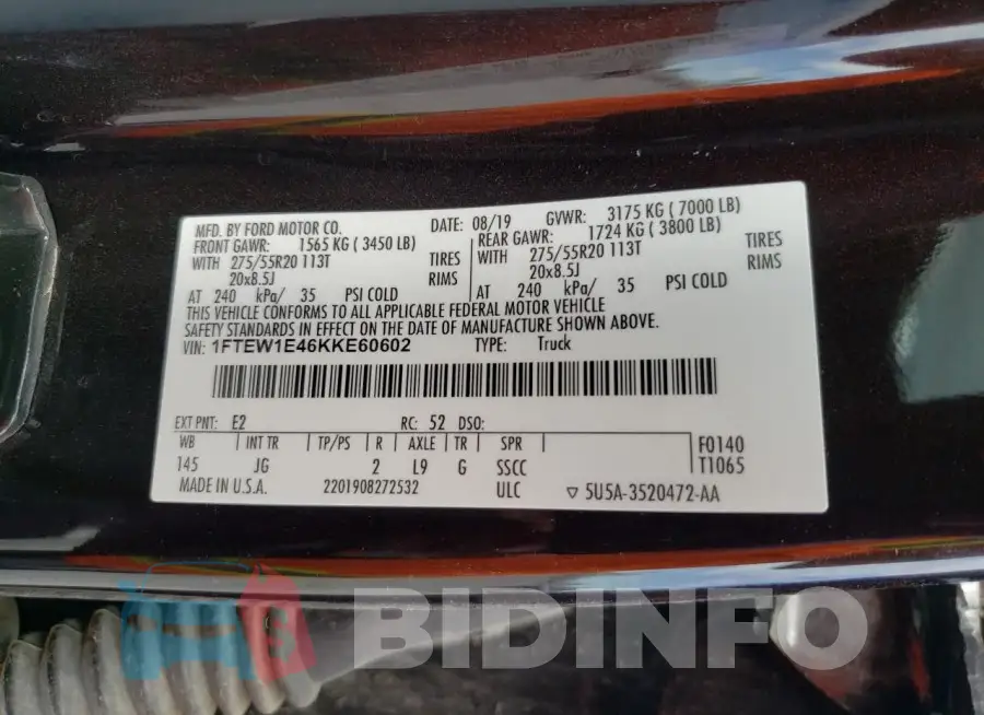 1FTEW1E46KKE60602 Photo# 12