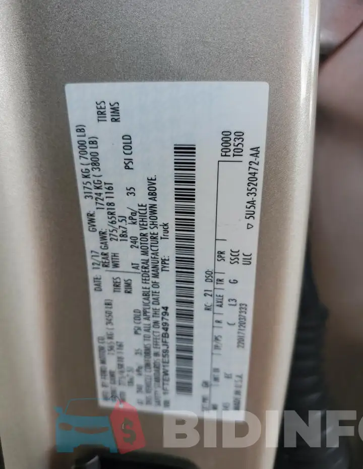 1FTEW1E59JFB49794 Photo# 12