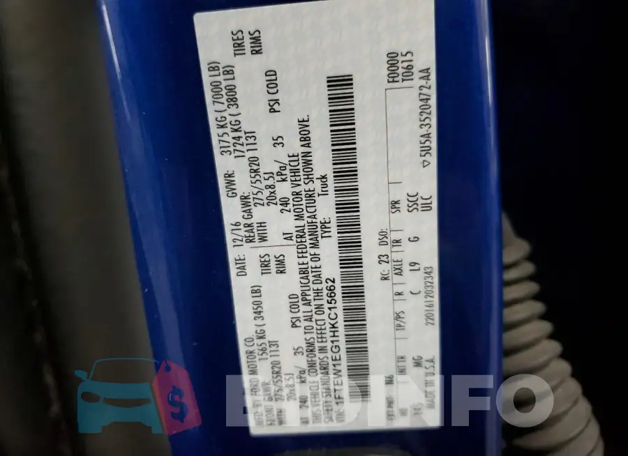 1FTEW1EG1HKC15662 Photo# 14