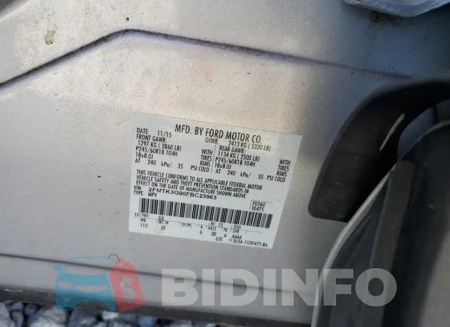 2FMTK3G90FBC23963 Photo# 13