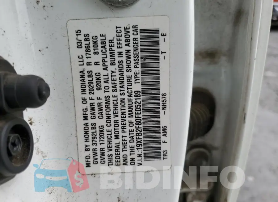 19XFB2F80FE052189 Photo# 12