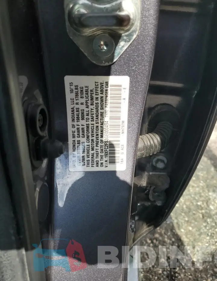 19XFC2F53GE000494 Photo# 13