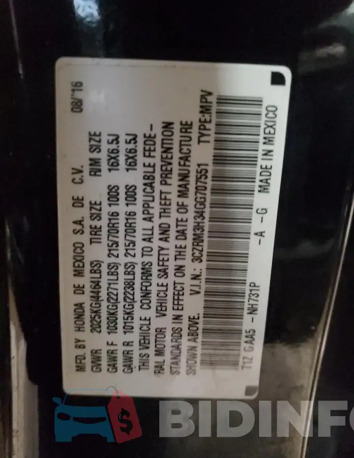 3CZRM3H34GG707551 Photo# 13
