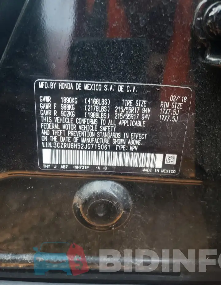 3CZRU6H52JG715061 Photo# 12