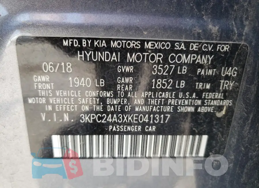 3KPC24A3XKE041317 Photo# 13