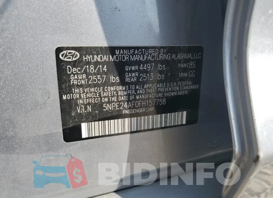 5NPE24AF0FH157758 Photo# 12