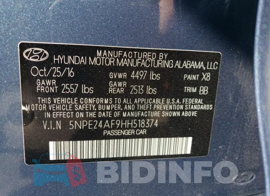 5NPE24AF9HH518374 Photo# 12
