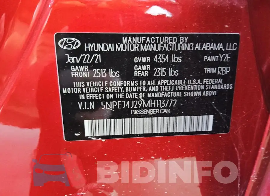 5NPEJ4J29MH113772 Photo# 13