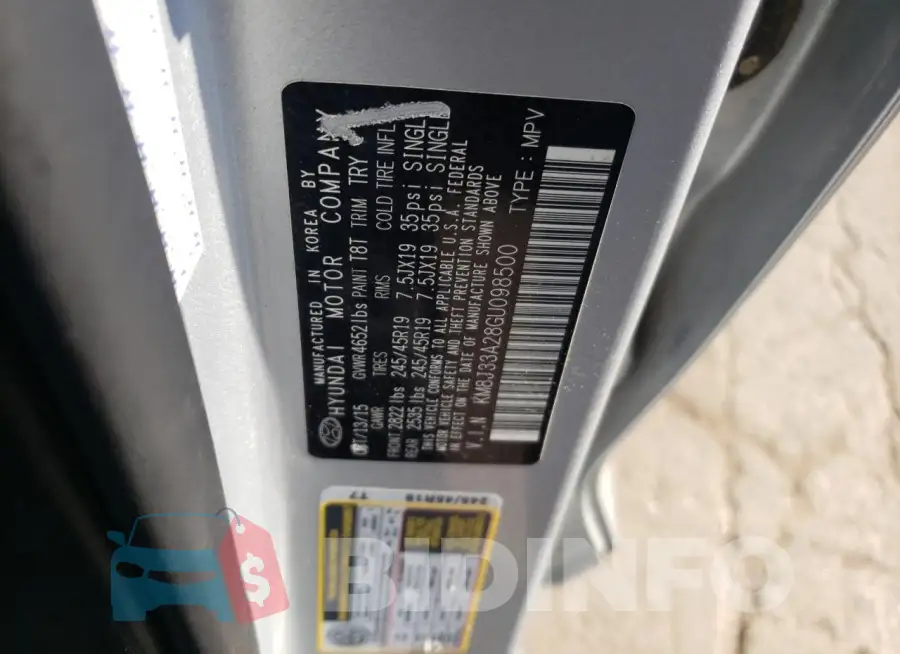 KM8J33A28GU098500 Photo# 12