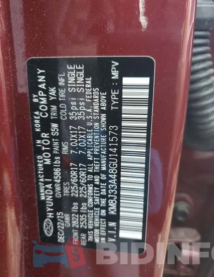 KM8J33A48GU141573 Photo# 12