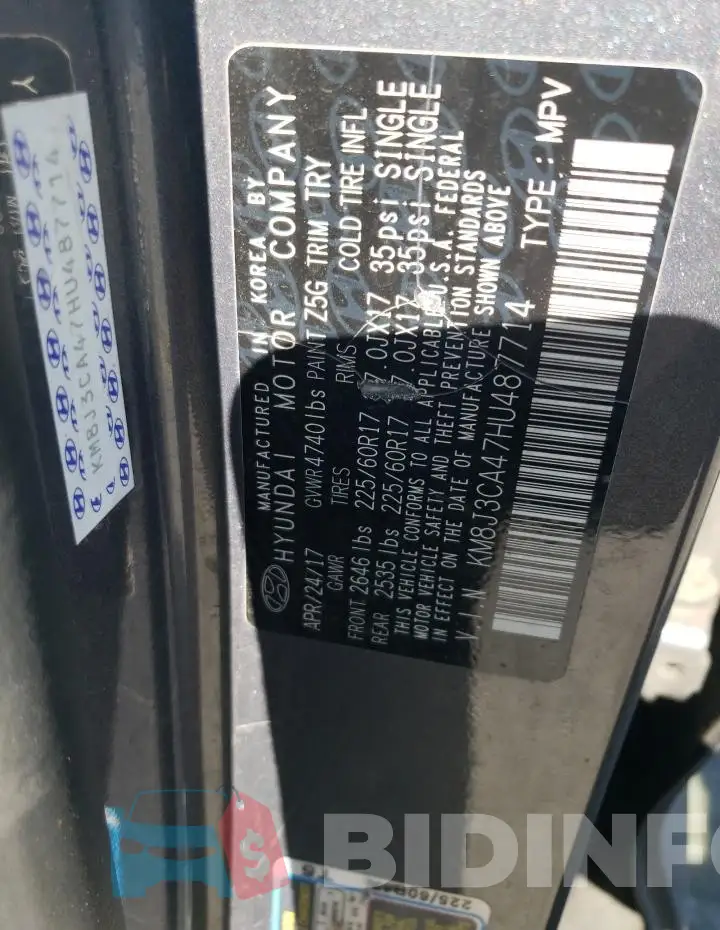 KM8J3CA47HU487714 Photo# 13