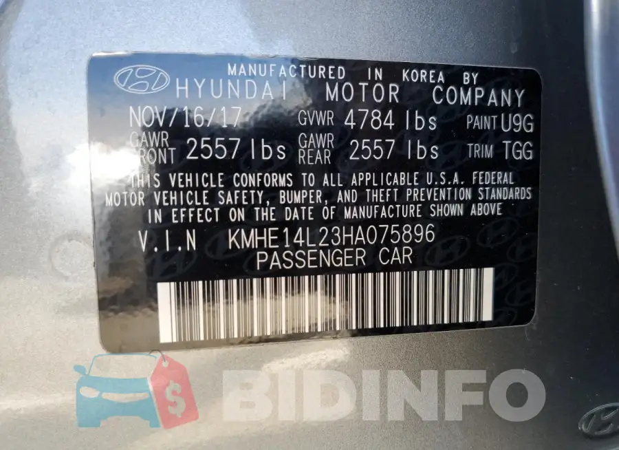 KMHE14L23HA075896 Photo# 13