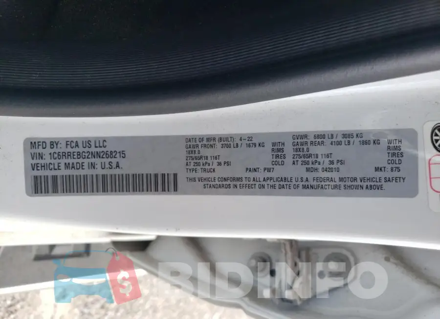 1C6RREBG2NN268215 Photo# 12