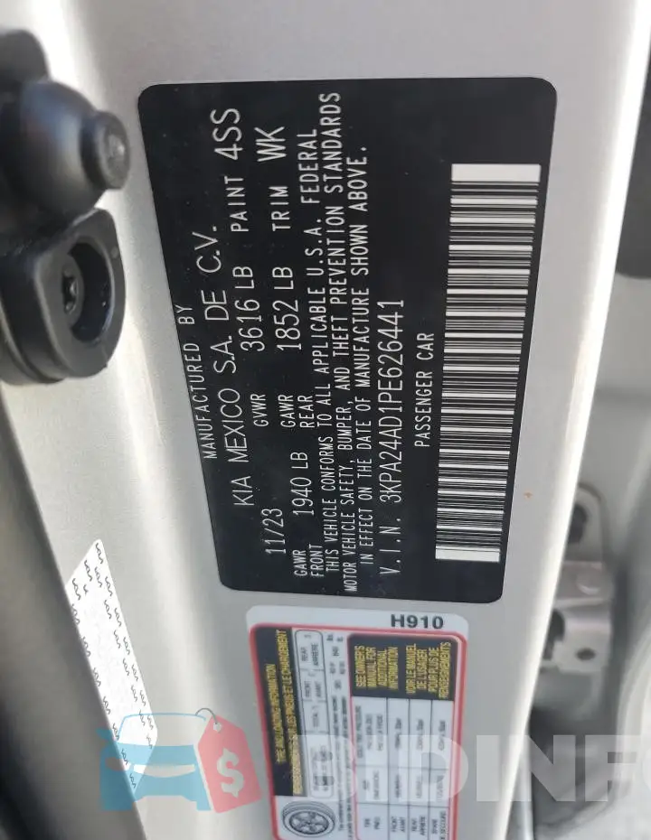 3KPA24AD1PE626441 Photo# 12