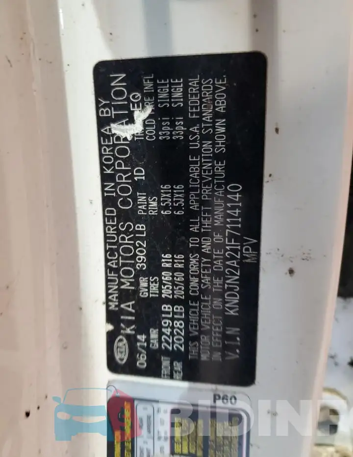 KNDJN2A21F7114140 Photo# 13