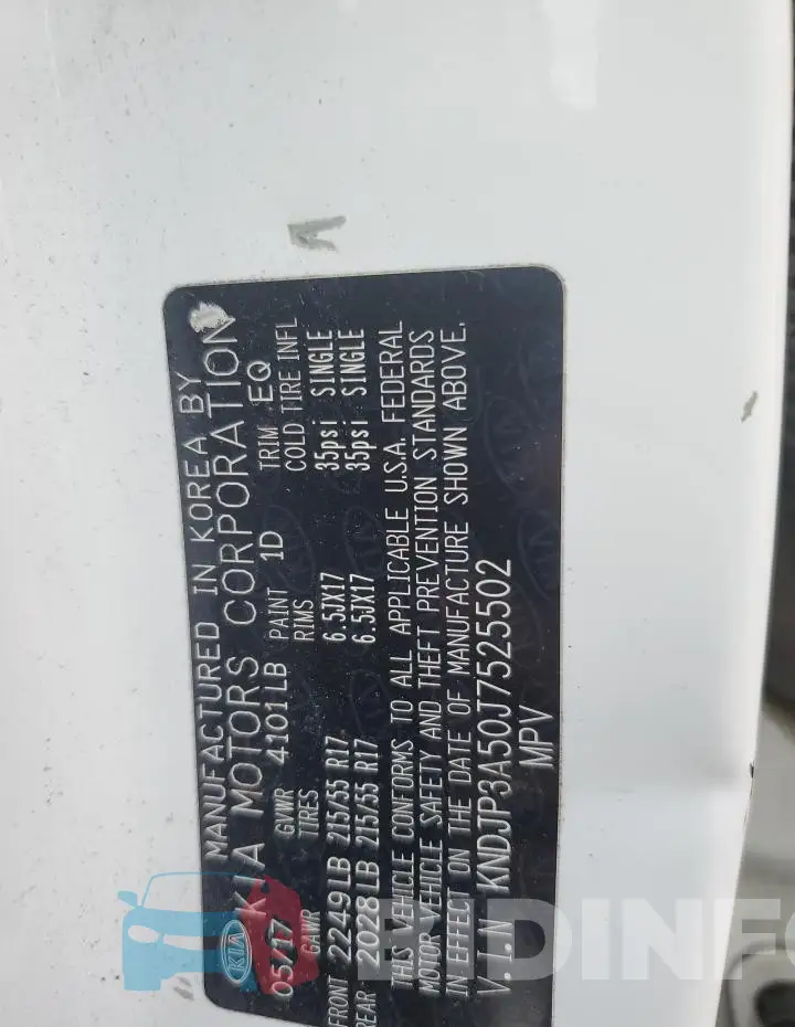 KNDJP3A50J7525502 Photo# 13