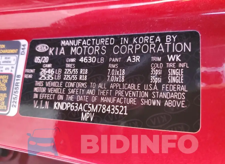 KNDP63AC5M7843521 Photo# 14