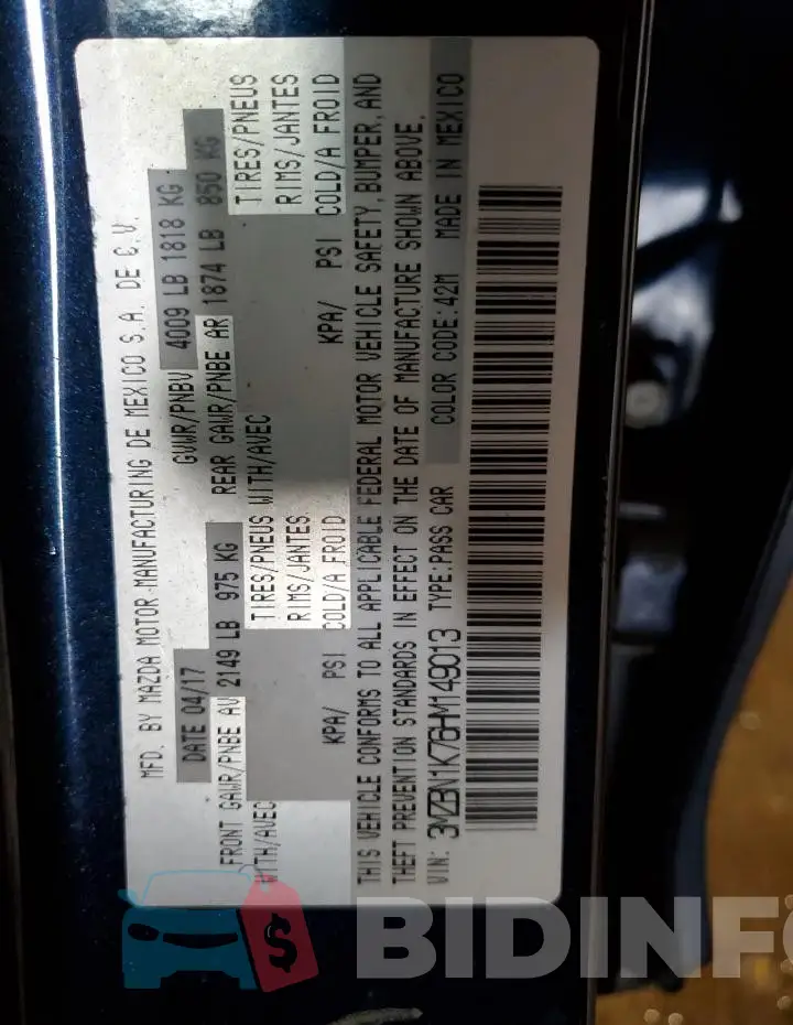 3MZBN1K76HM149013 Photo# 13